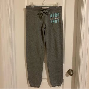 Aeropostale Gray Joggers with Blue Logo